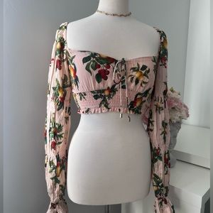 Significant Other NWT Cotton Smocked Crop Top / size 4 Pretty Pink